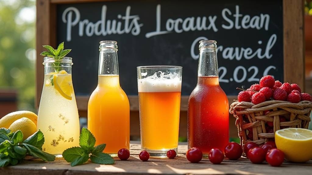 Marché local de Draveil avec stands de producteurs de boissons artisanales