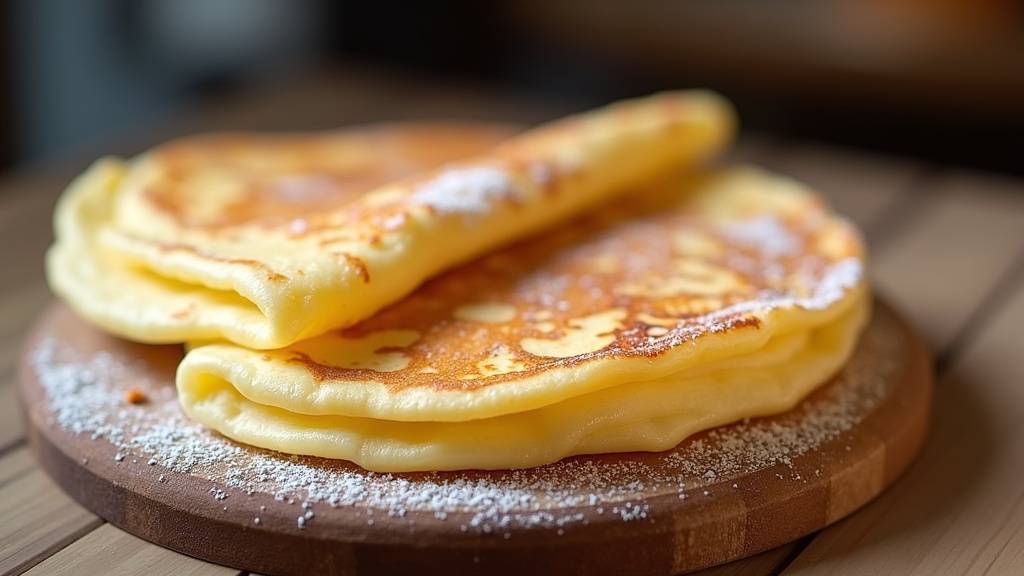 Crêperie artisanale dans l'Essonne - galettes et crêpes sucrées sur une table en bois rustique