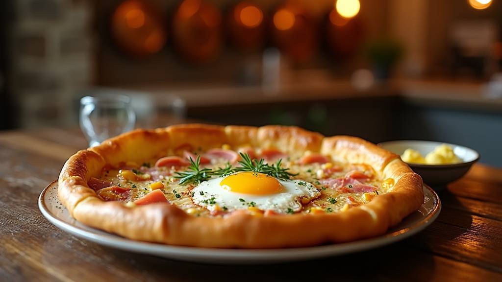 Intérieur chaleureux d'une crêperie artisanale avec des clients dégustant des crêpes