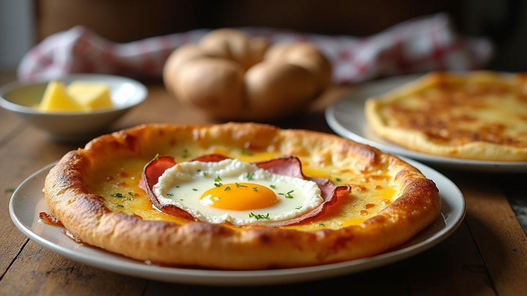 Vue d'une crêperie traditionnelle avec des galettes et crêpes dorées