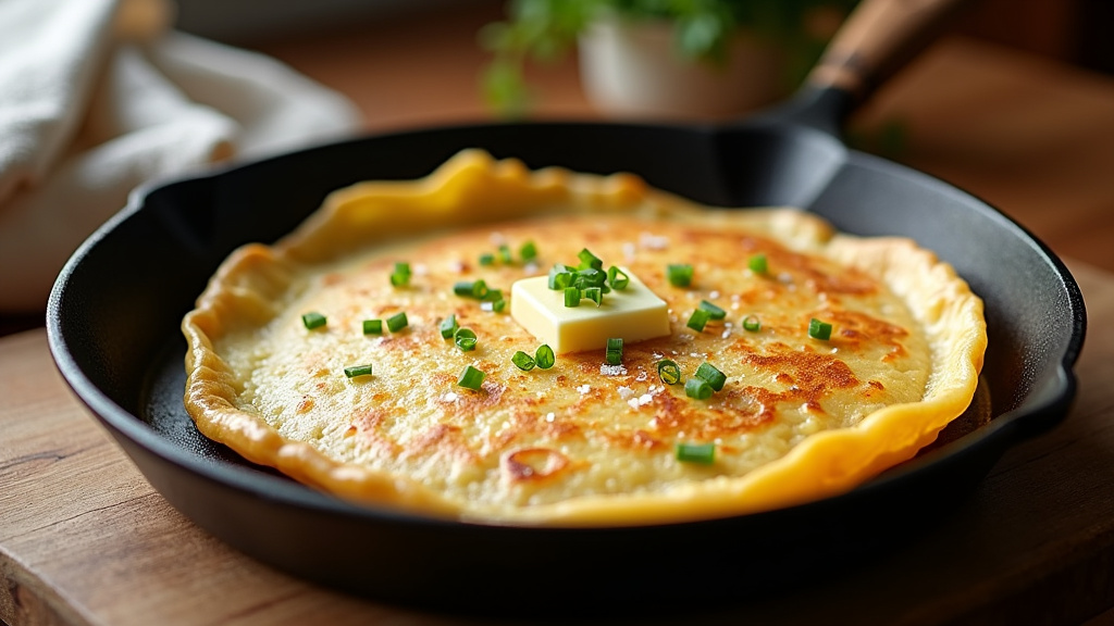 Crêpes salées parfaitement lisses et dorées sur une plaque en bois rustique