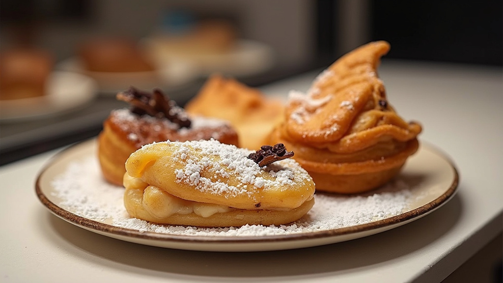 Vue aérienne de Mennecy avec des desserts artisanaux en vedette