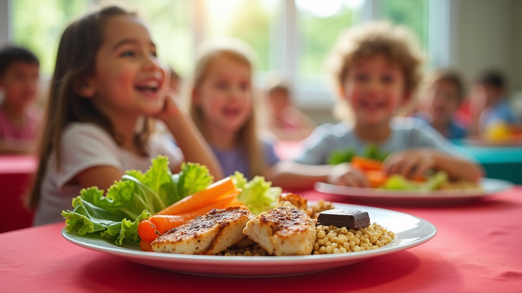 Vue aérienne de la salle de restauration scolaire moderne à Mennecy
