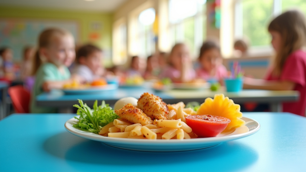 Famille déjeunant dans un restaurant à Mennecy avec enfants souriants