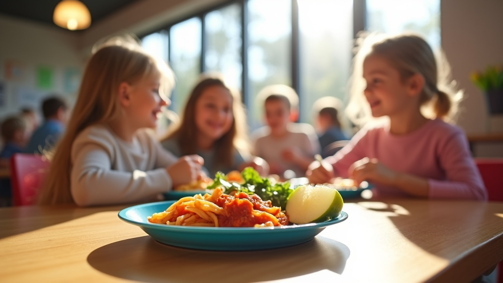 Famille souriante autour d'une table dans un restaurant de Soisy-sur-Seine