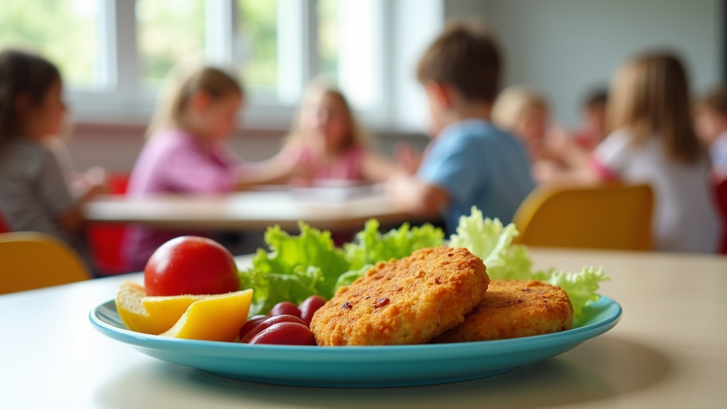 Famille déjeunant dans un restaurant de Soisy-sur-Seine avec un enfant souriant devant un plat coloré