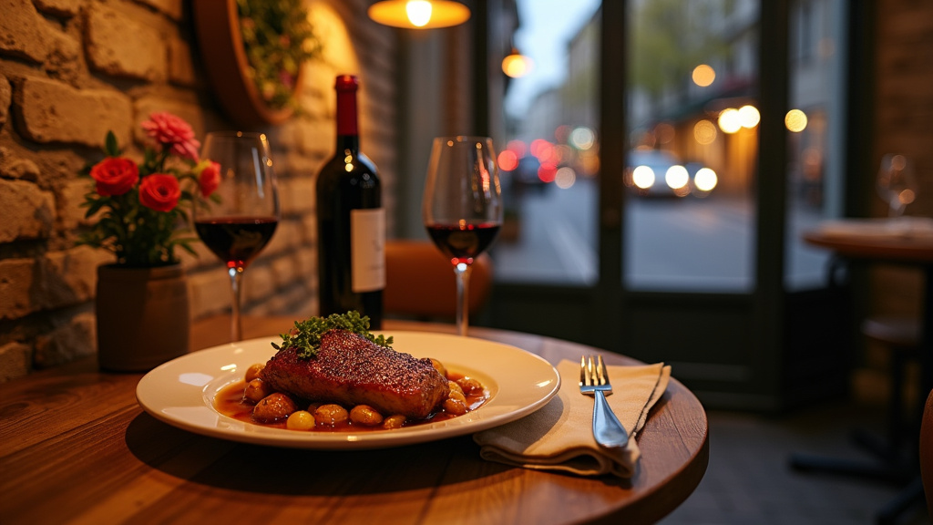 Vue aérienne de Draveil montrant les zones commerciales et résidentielles avec mise en évidence des restaurants