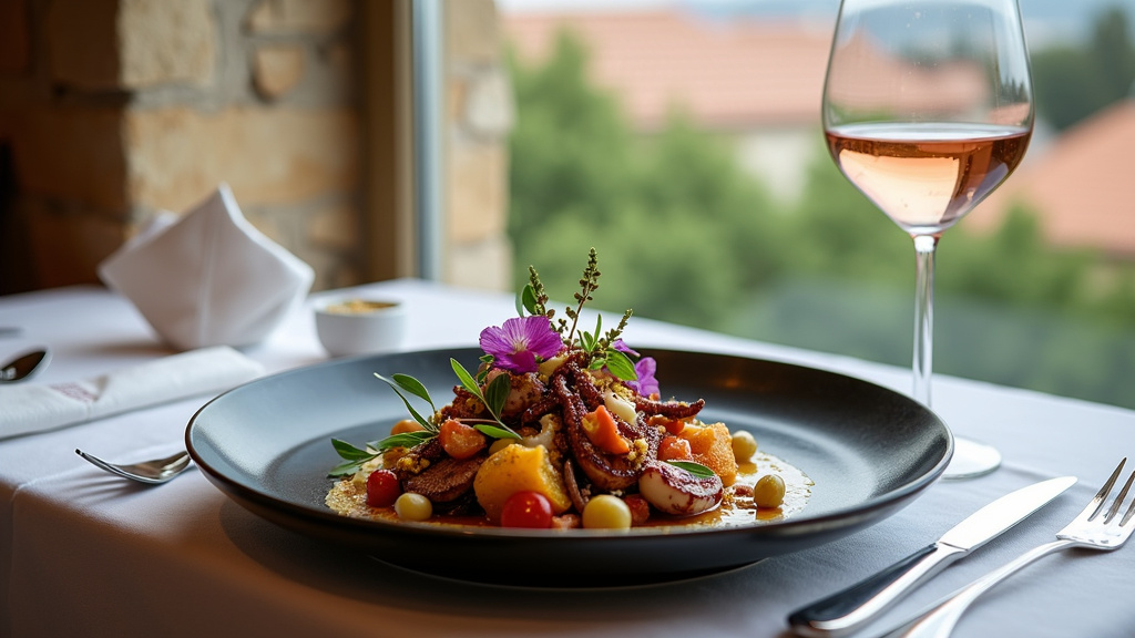 Intérieur élégant du restaurant Les Agitateurs à Nice avec une décoration contemporaine et des tables élégamment dressées