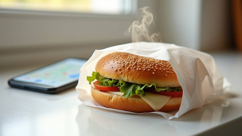 Interface de l'application Uber Eats montrant les options de sandwichs disponibles à Viry-Châtillon