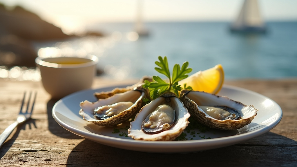 Famille heureuse dégustant des plats locaux dans un restaurant de l'île de Ré