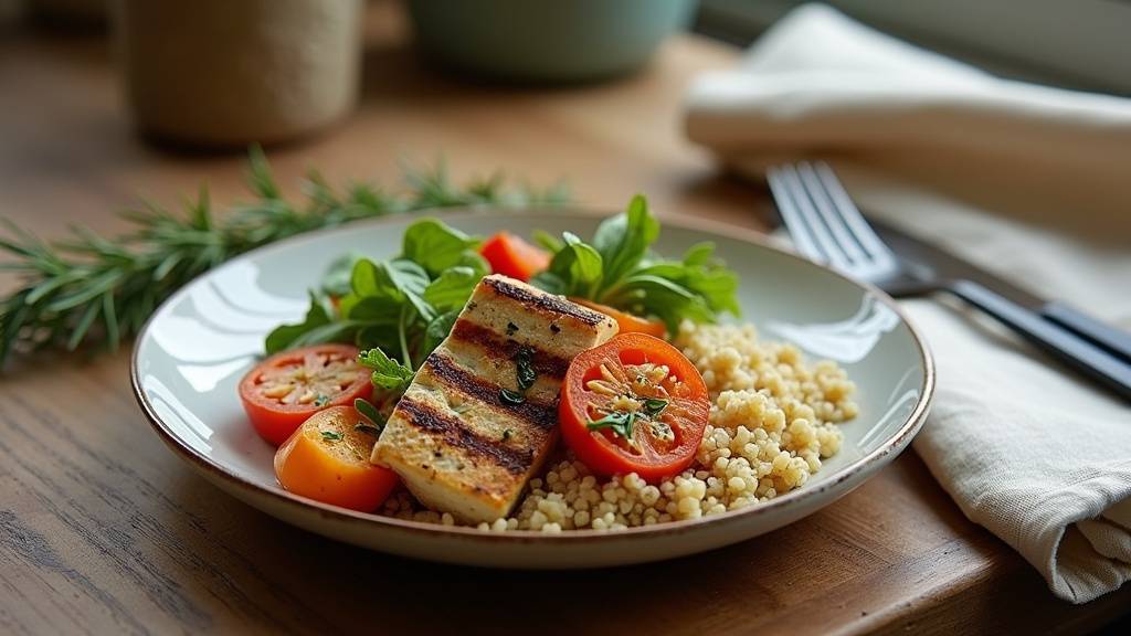 Chef préparant un menu assiette avec des ingrédients frais locaux