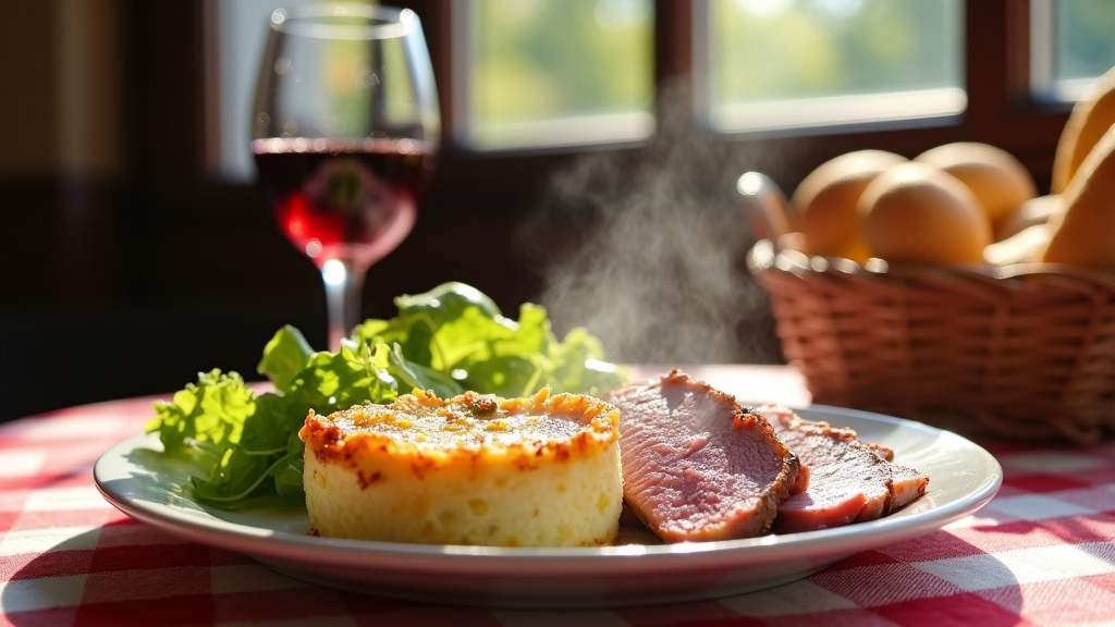 Table dressée avec un menu assiette complet à Évry - assiette de viande, légumes et garnitures variées