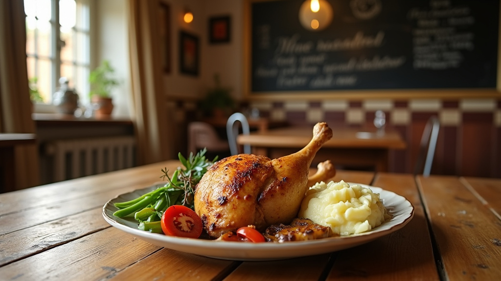 Plat signature du Restaurant Demeures de Campagne avec des ingrédients locaux