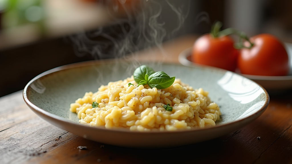 Table soignée avec une assiette lisse composée de légumes de saison et poissons grillés