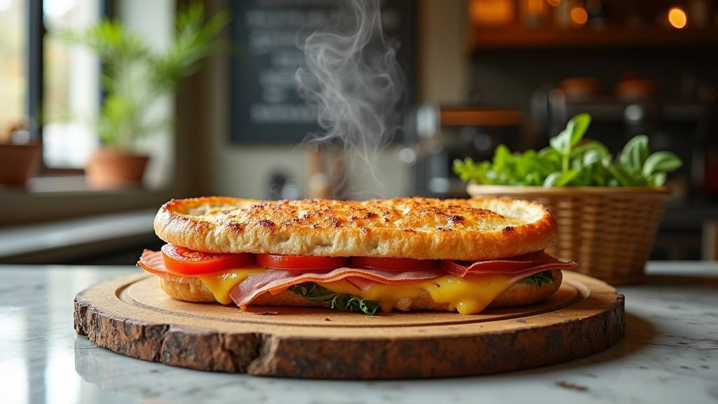 Panini chaud et croustillant dans une boulangerie du Coudray-Montceaux