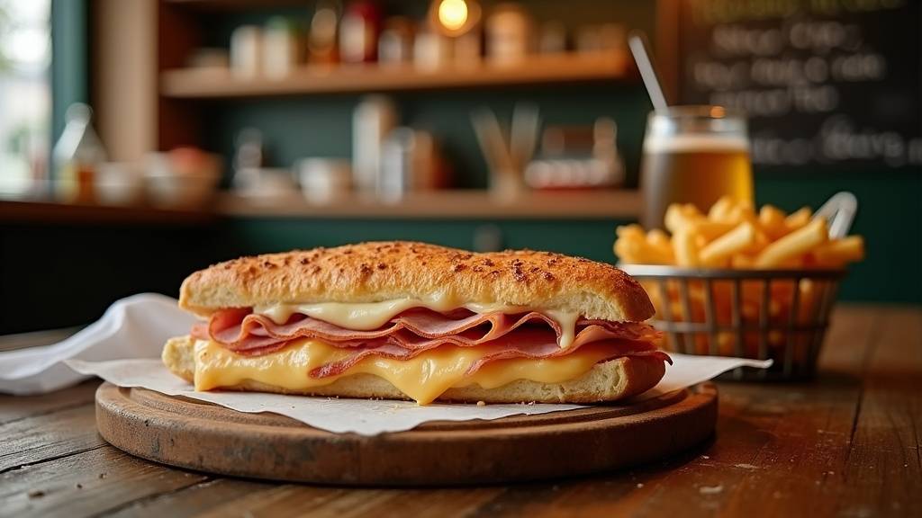 Panini créole garni de poulet jerk et légumes frais