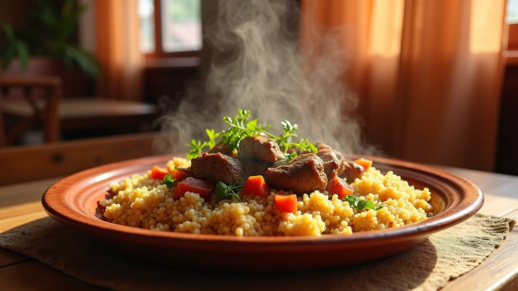Assiette de plat du jour coloré et appétissant dans un restaurant de Corbeil-Essonnes