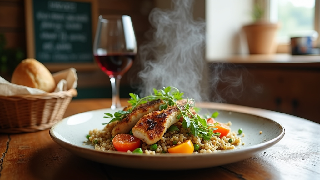 Vue intérieure du restaurant Block'Out Evry avec espace d'escalade