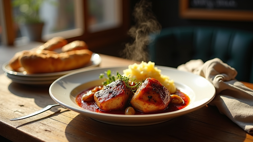 Plat du jour coloré et appétissant servi dans un restaurant de Saint-Germain-lès-Corbeil