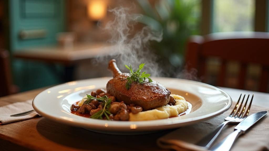 Plat du jour typique avec légumes de saison et viande locale