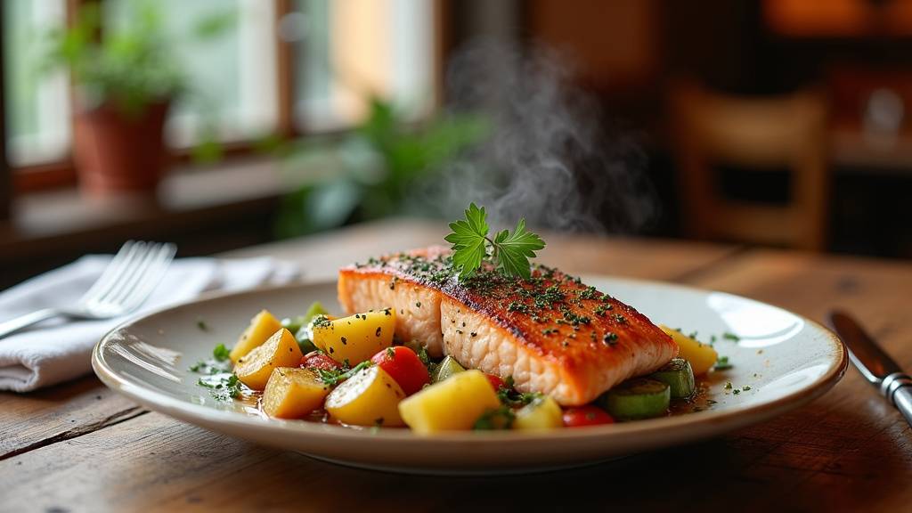 Plat du jour du Clan B avec des légumes de saison