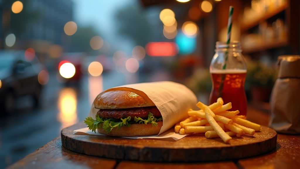 Livraison de sandwichs à Corbeil-Essonnes - Vue aérienne de la ville avec des coursiers à vélo