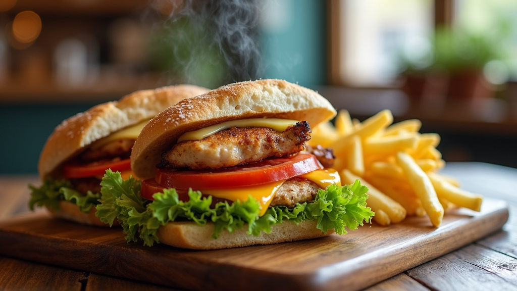Vue de la rue commerçante de Mennecy avec ses restaurants de sandwichs