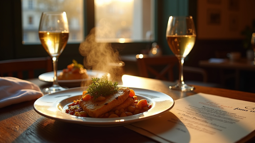 Intérieur du restaurant Bistrot des Chefs à Suresnes avec une ambiance chaleureuse et des tables élégantes