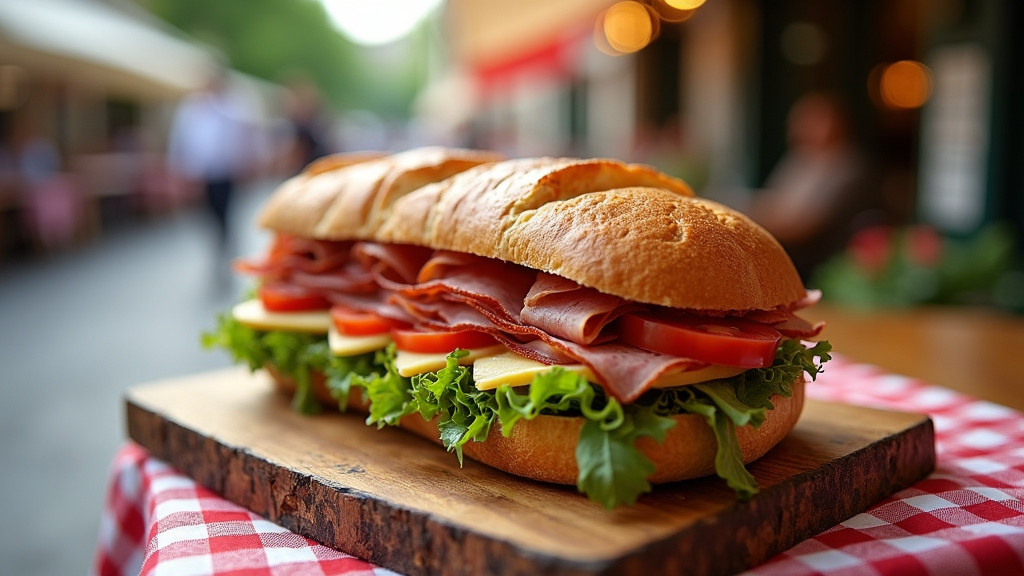 Intérieur du restaurant TOP SANDWICH BEAUCHAMP avec clients en train de déjeuner