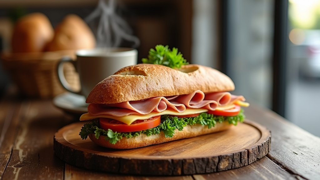 Sandwichs artisanaux servis dans un restaurant de Beauchamp