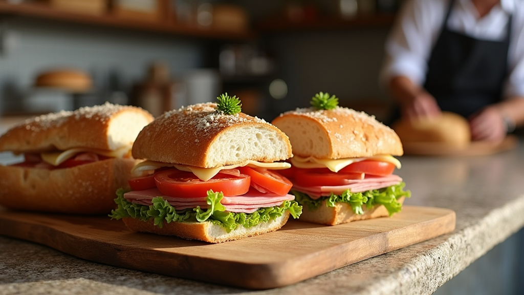 Sélection de sandwiches artisanaux à Étiolles avec ingrédients frais et pains faits maison