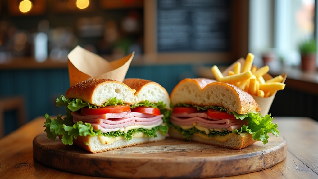 Sélection de sandwiches artisanaux à Viry-Châtillon - vue du comptoir d'une sandwicherie locale