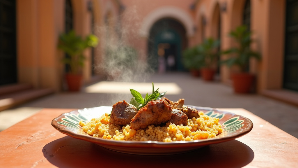 Plats orientaux traditionnels servis dans un restaurant marocain à Draveil