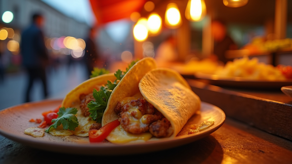 Table de tacos personnalisés avec différents ingrédients et sauces