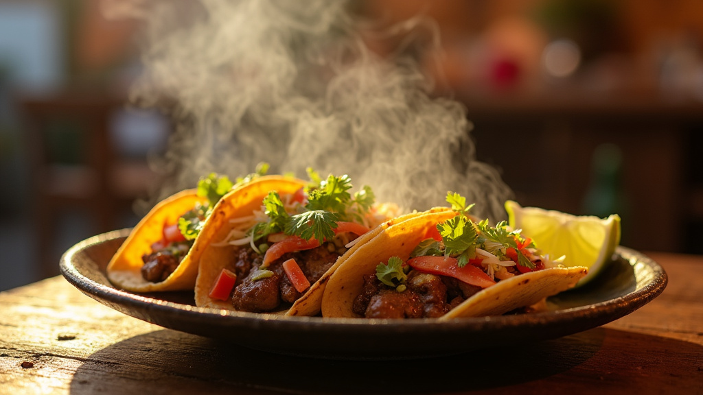 Tacos bien garni avec frites et sauce, prêt à être dégusté à Draveil