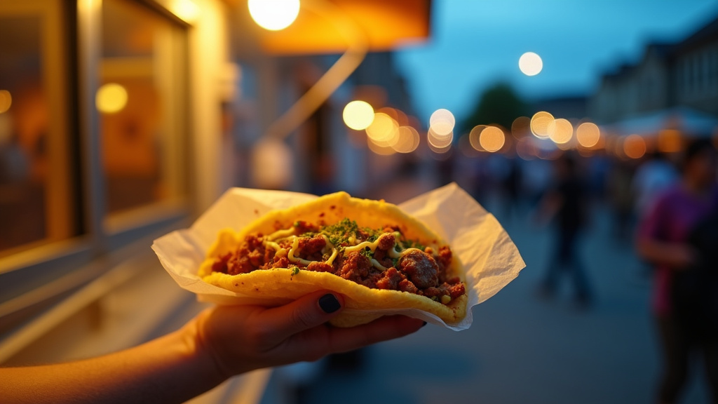 Tacos savoureux dans une assiette avec garnitures variées