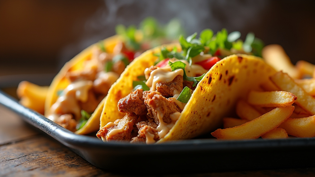 Tacos savoureux servi dans un emballage de qualité à Mennecy