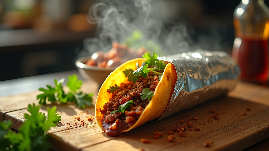 Sélection de tacos variés avec différentes garnitures et sauces