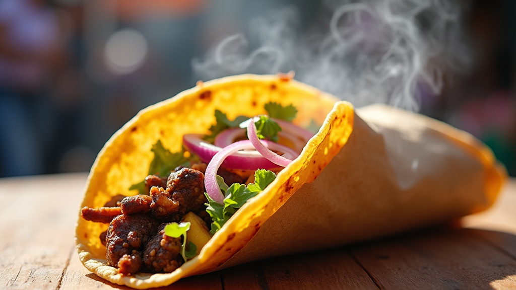 Tacos savoureux servi dans un établissement du Coudray-Montceaux