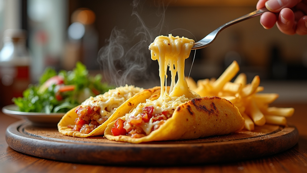 Sélection de French tacos garnis avec viandes, fromages et légumes frais à Courcouronnes