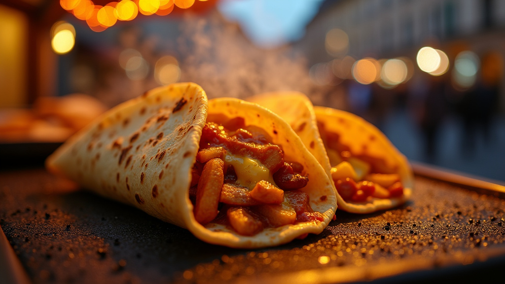 Tacos personnalisé servi dans un emballage O'Tacos - garniture visible et appétissante