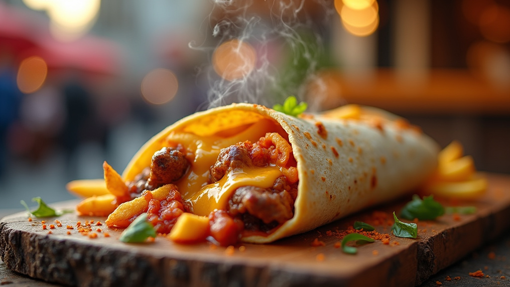 French Tacos personnalisé dans une enseigne O'Tacos à Villabé - plat garni de viande, fromage et légumes